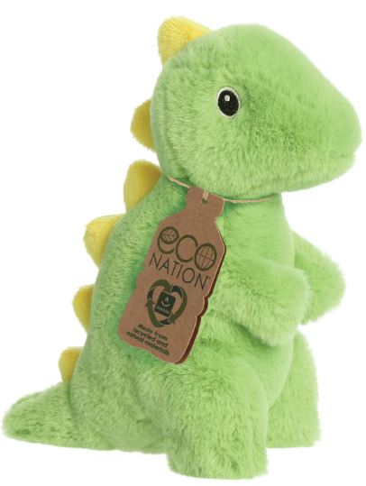 ECO NATION REXER THE GREEN AND YELLOW T REX SOFT TOY - Toyworld Frankston