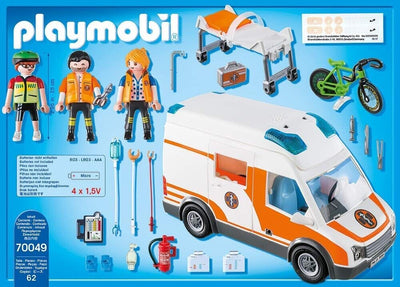 PLAYMOBIL AMBULANCE WITH FLASHING LIGHTS - Toyworld Frankston