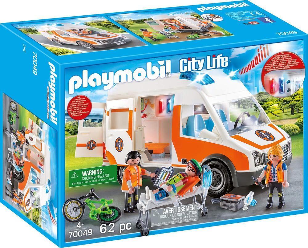 PLAYMOBIL AMBULANCE WITH FLASHING LIGHTS - Toyworld Frankston
