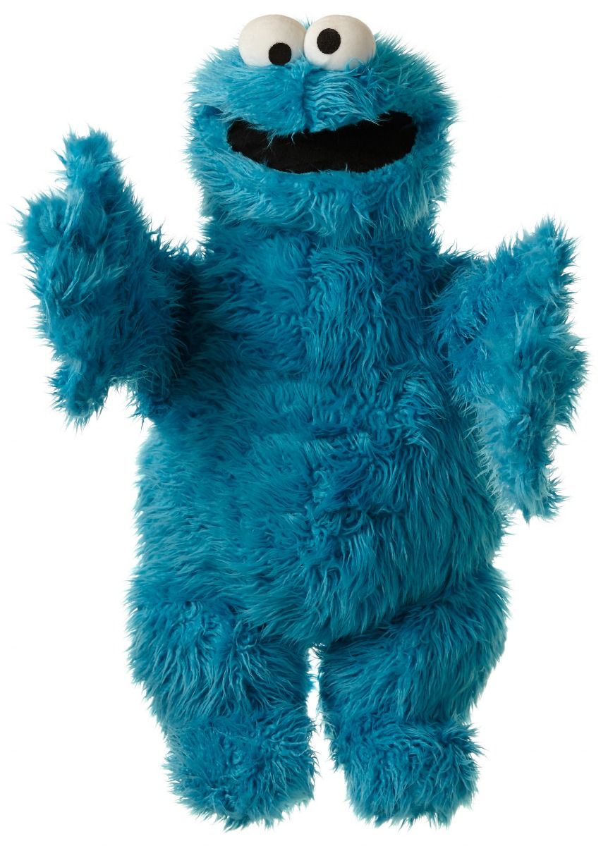 SEASAME STREET COOKIE MONSTER HAND PUPPET 65CM - Toyworld Frankston