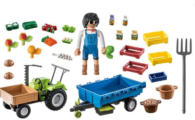 PLAYMOBIL 71249 TRACTOR WITH TRAILER - Toyworld Frankston