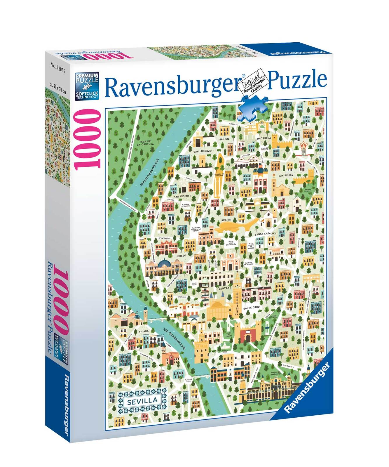 RAVENSBURGER 176076 - MAP OF SEVILLE 1000 PIECE PUZZLE - Toyworld Frankston