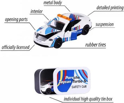 MAJORETTE PORSCHE MOTORSPORT DELUXE - PORSCHE TAYCAN TURBO S SAFETY CAR - Toyworld Frankston