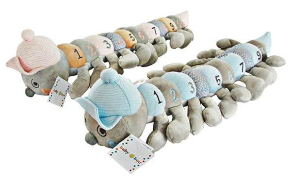 BABY BOO - 60CM PASTEL BLUE OR PINK CATERPILLAR - Toyworld Frankston