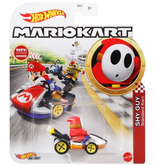 HOT WHEELS MARIO KART ASSORTED - SHY GUY - Toyworld Frankston