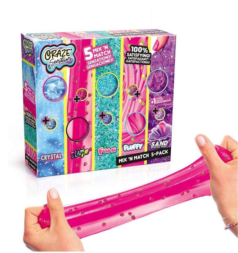 CRAZY SENSATIONS ASMR MIX IN SENSATIONS SLIME 5PK - Toyworld Frankston