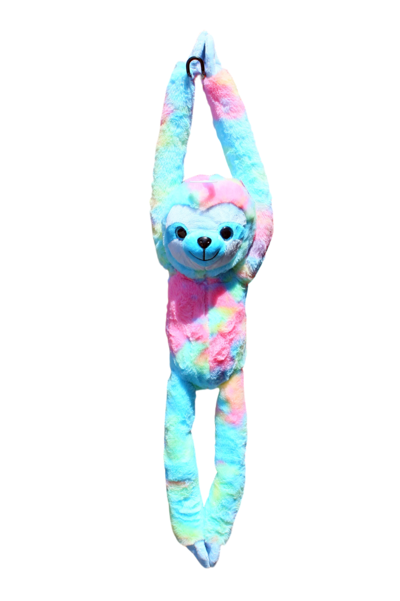 HANGING SLOTH - SLOTH OLIVE PASTEL MULTI - Toyworld Frankston
