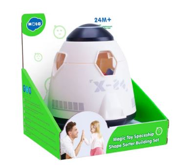 HOLA MAGIC TOY SPACESHIP SHAPE SORTER BUILDING SET - Toyworld Frankston