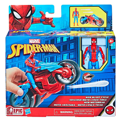 SPIDERMAN 4IN FIGURE WEB BLAST CYCLE - Toyworld Frankston