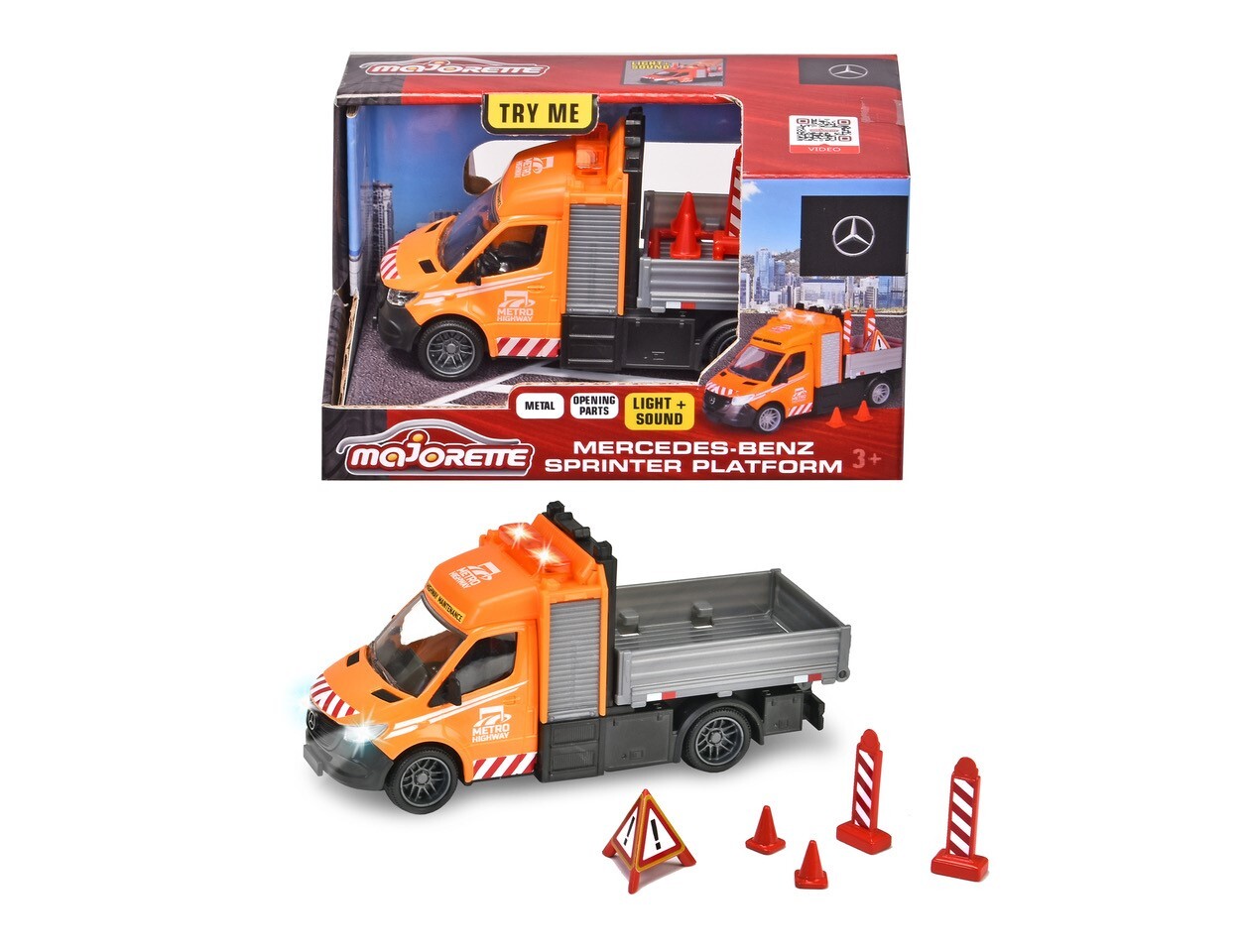 MAJORETTE MERCEDES-BENZ SPRINTER PLATFORM 14 INCH - Toyworld Frankston