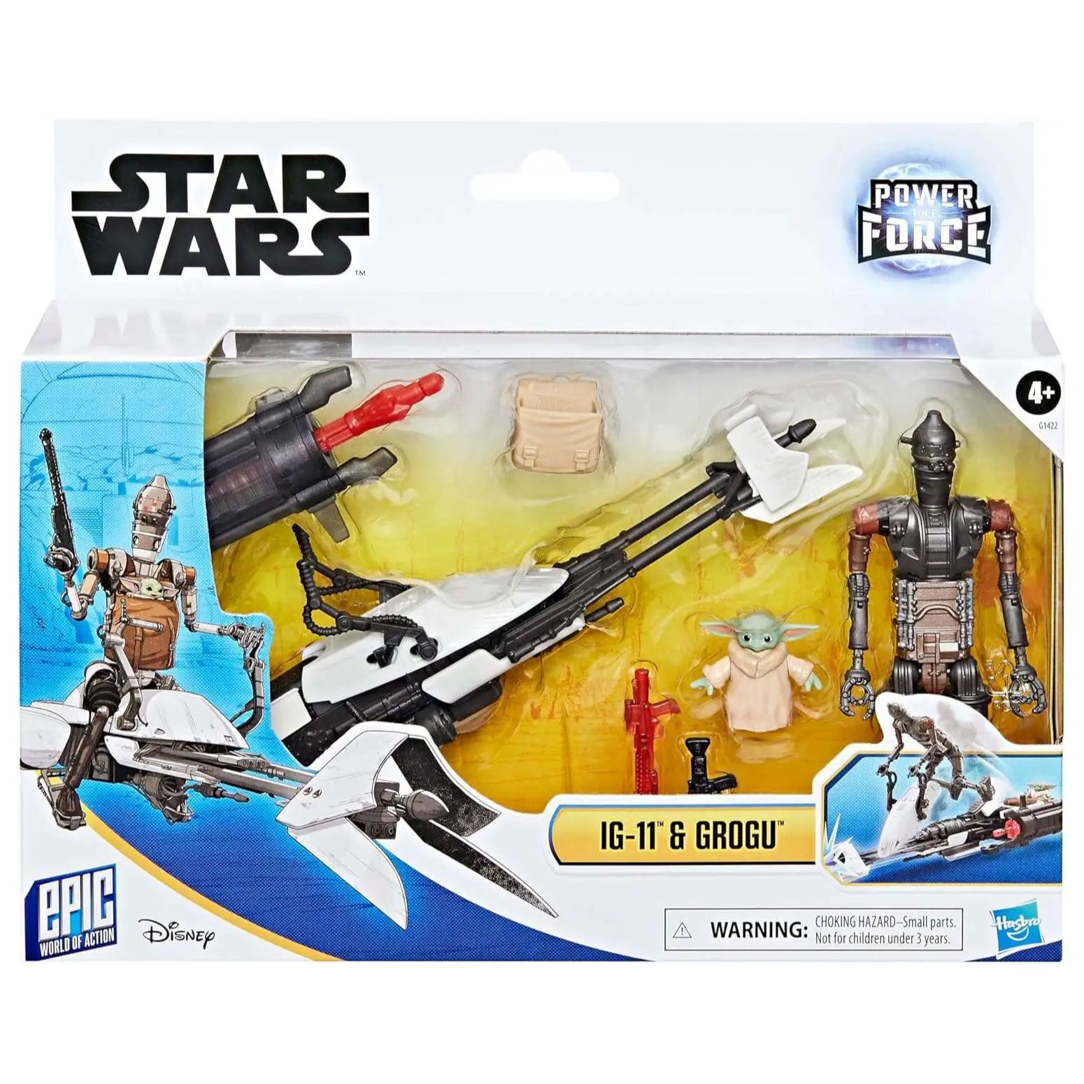 STAR WARS - 4 INCH FIGURE VEHICLE PACK - IG-11 AND GROGU SPEEDER - Toyworld Frankston