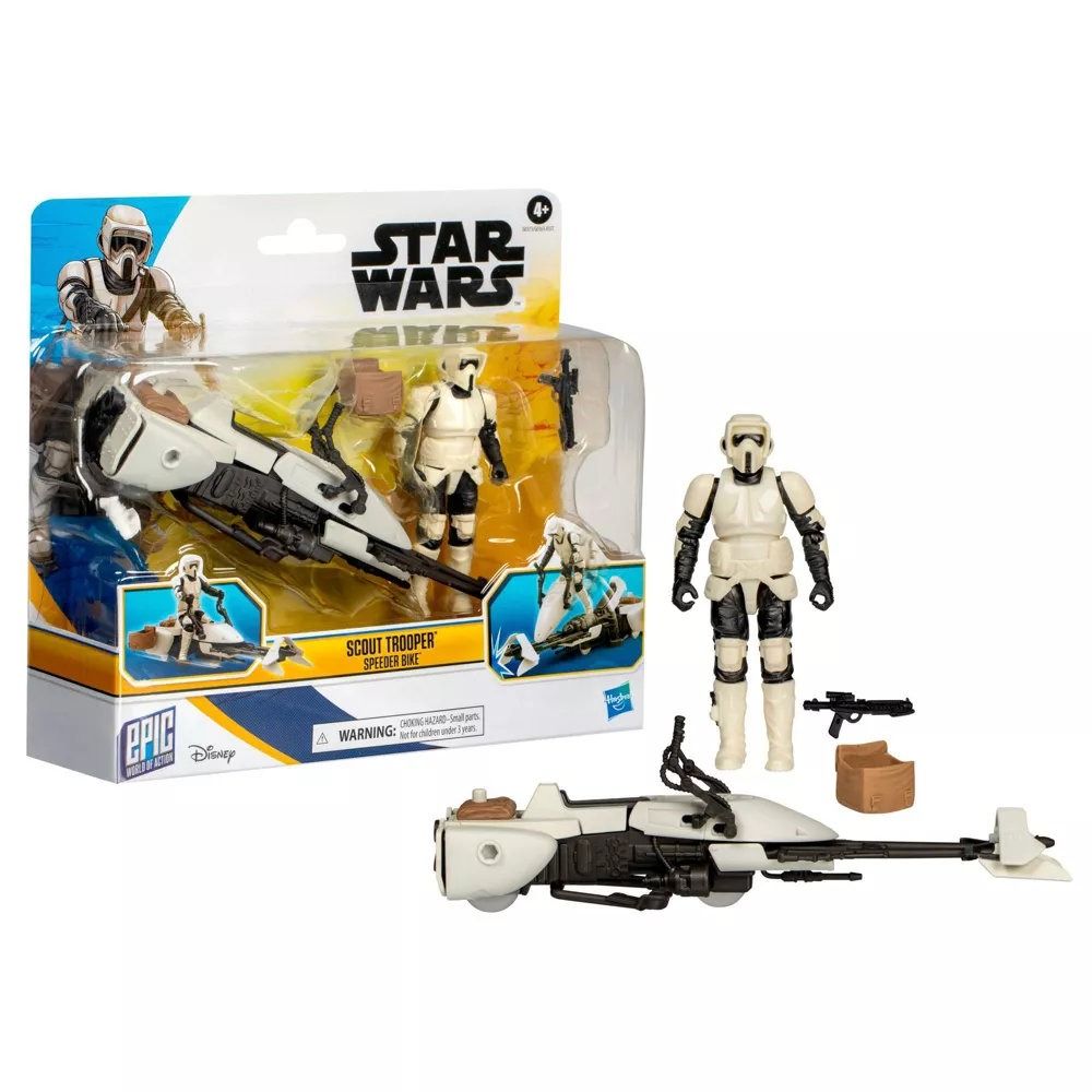 STAR WARS - 4 INCH SPEEDER BIKE - SCOUT TROOPER - Toyworld Frankston