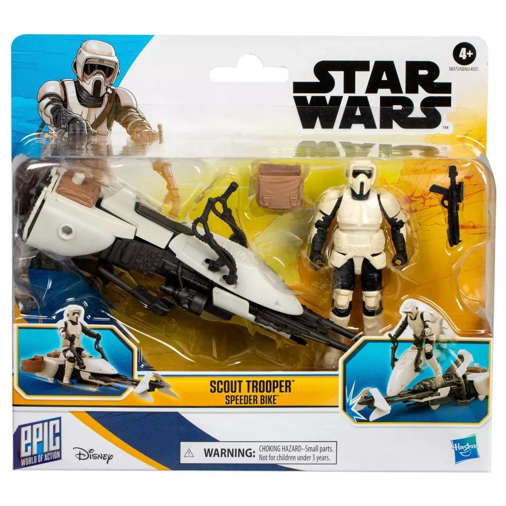 STAR WARS - 4 INCH SPEEDER BIKE - SCOUT TROOPER - Toyworld Frankston