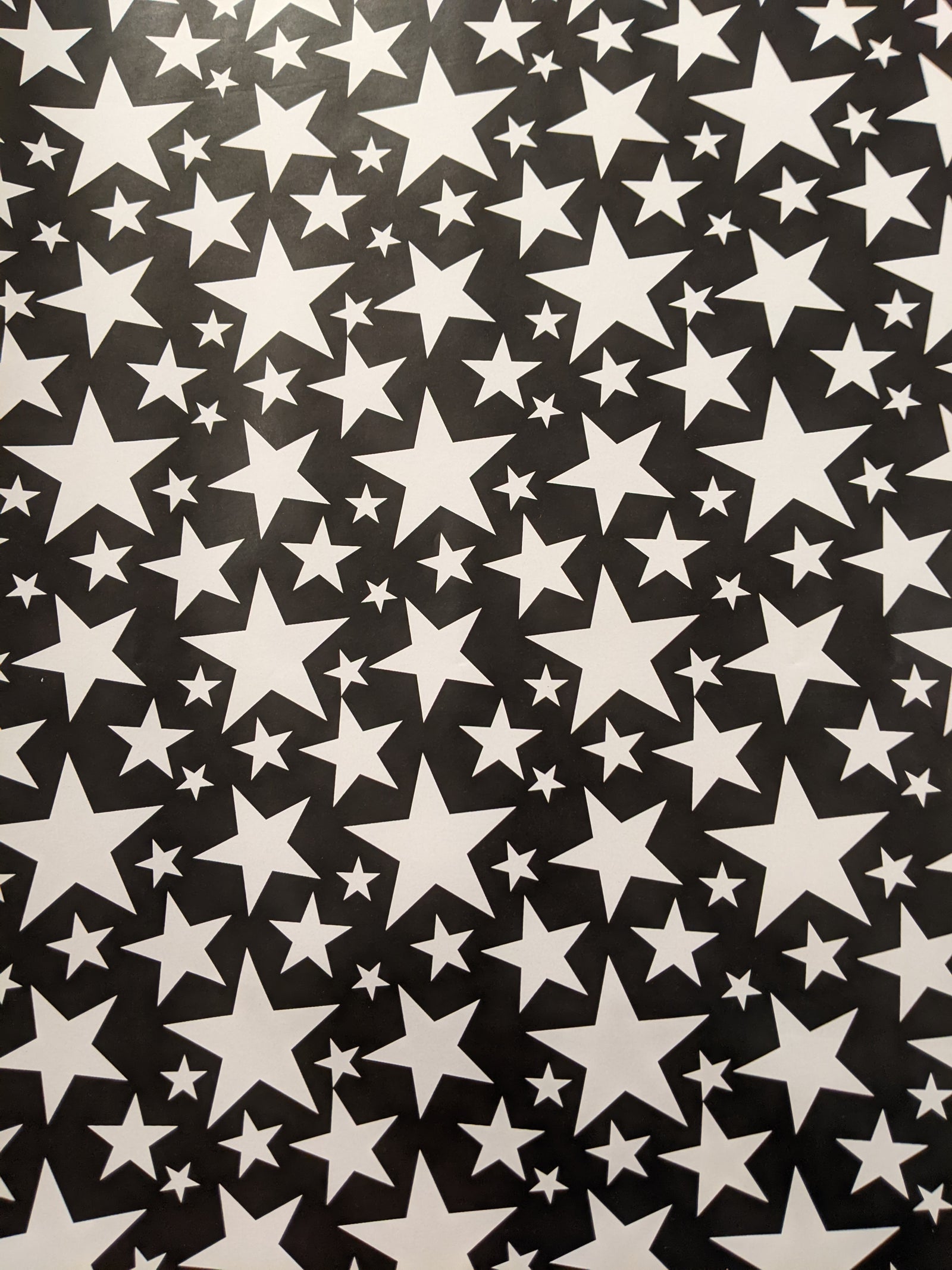 WRAPPING PAPER - BLACK WITH STARS