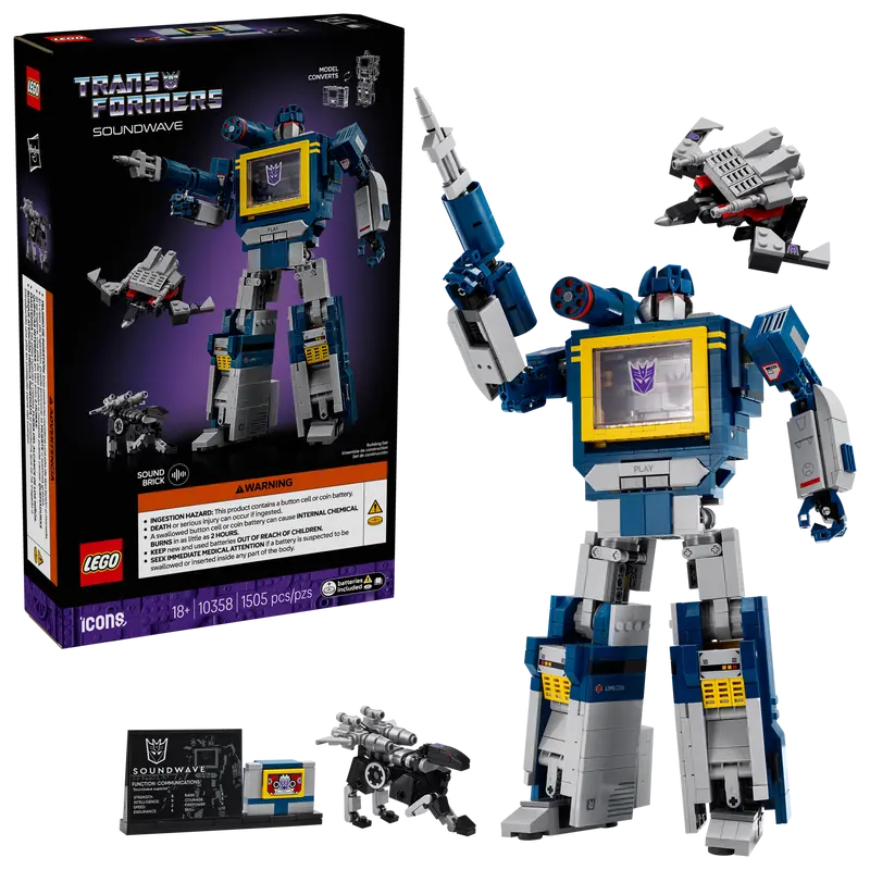 LEGO 10358 ICONS TRANSFORMERS - SOUNDWAVE - Toyworld Frankston