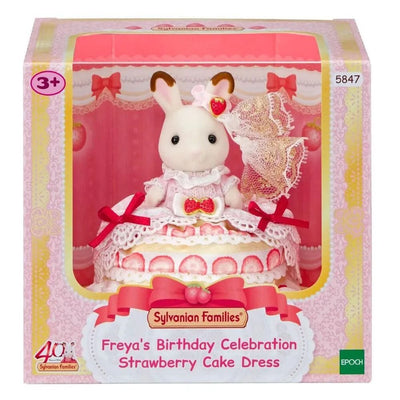 SYLVANIAN FAMILIES - FREYAS BIRTHDAY CELEBRATION STRAWBERRY CAKE DRESS - Toyworld Frankston
