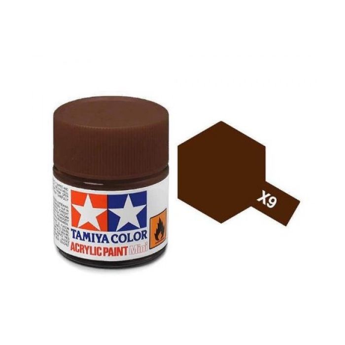 TAMIYA ACRYLIC PAINT MINI X-9 BROWN - Toyworld Frankston