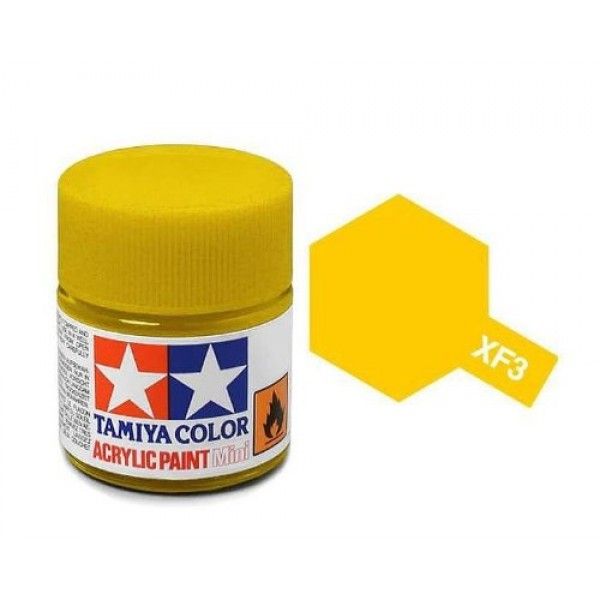 TAMIYA ACRYLIC PAINT MINI XF-3 FLAT YELLOW - Toyworld Frankston