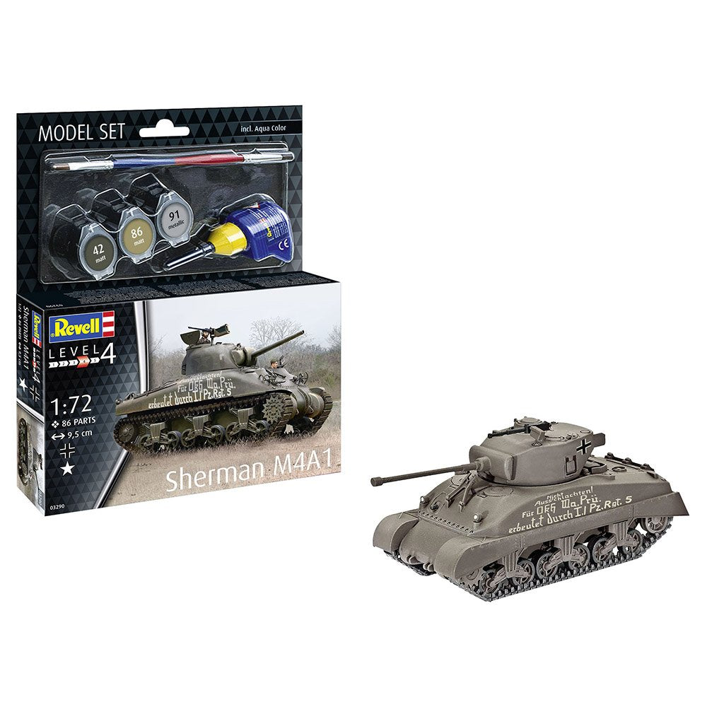 REVELL STARTER KIT 1/72 MODEL SET SHERMAN M4A1 - Toyworld Frankston