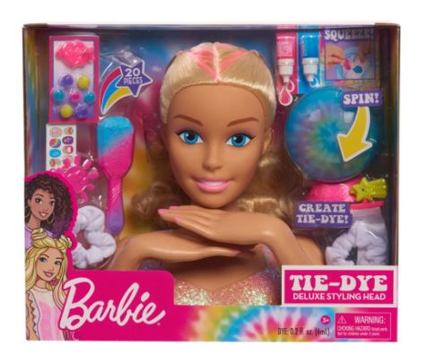 BARBIE - TIE DYE DELUXE STYLING HEAD - Toyworld Frankston