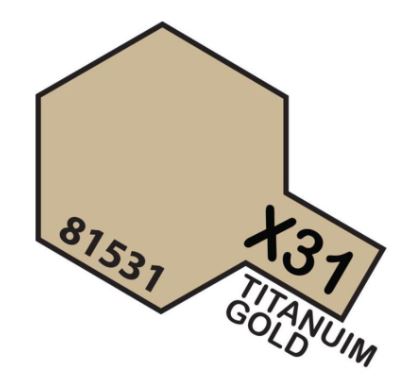 TAMIYA ACRYLIC PAINT MINI X-31 TITANIUM GOLD - Toyworld Frankston