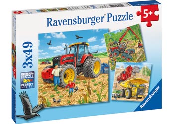 RAVENSBURGER GIANT VEHICLES 3X49 PC - Toyworld Frankston