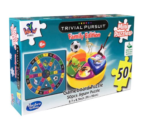 MINI PUZZLES HASBRO GAMING 50PC TRIVIAL PURSUIT - Toyworld Frankston