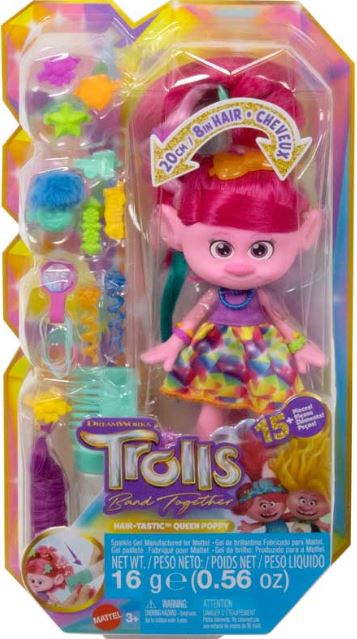 TROLLS BAND TOGETHER HAIR-TASTIC QUEEN POPPY FASHION DOLL - Toyworld Frankston