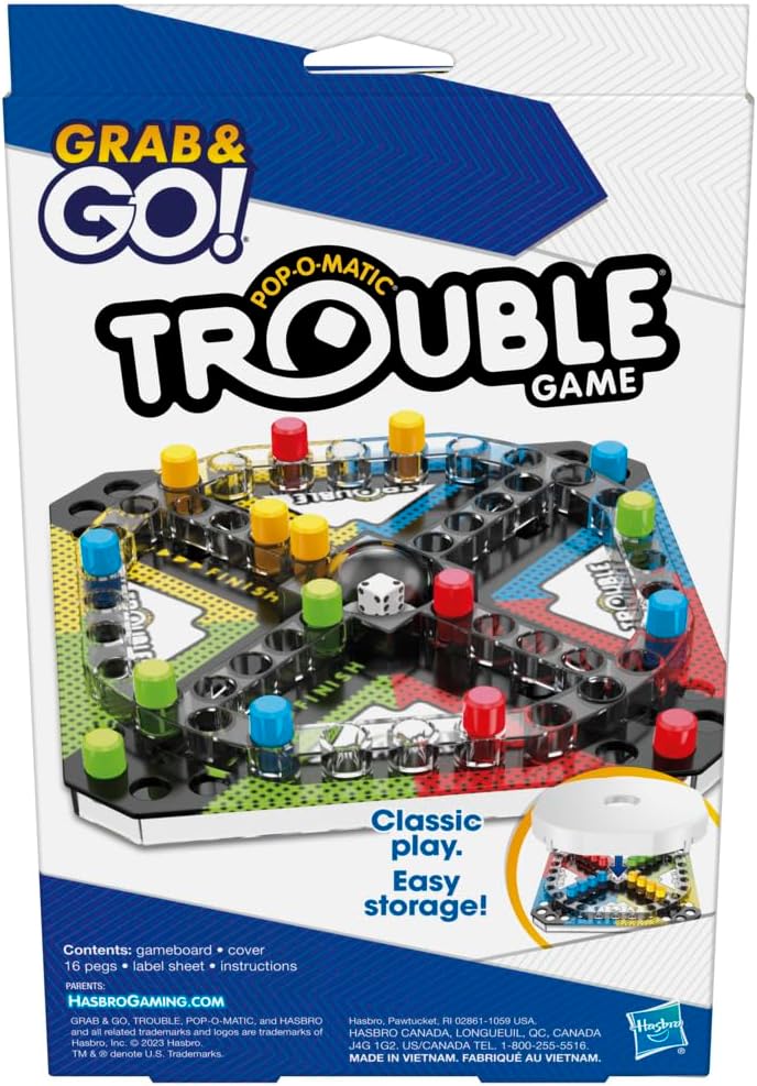 HASBRO GRAB AND GO - POP O MATIC TROUBLE GAME - Toyworld Frankston