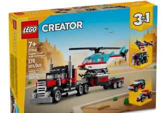 LEGO 31146 FLATBED TRUCK WITH HELICOPTER - Toyworld Frankston