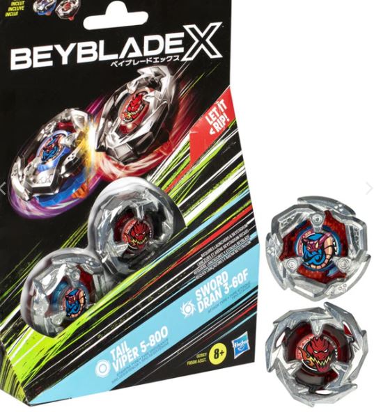 BEYBLADE X DUEL PACK - TAIL VIPER AND SWORD DRAN - Toyworld Frankston