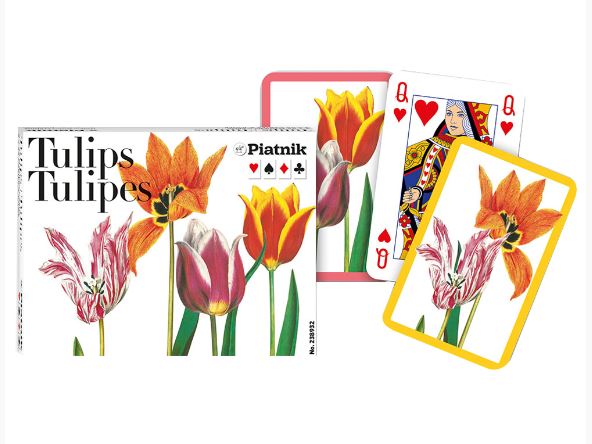PIATNIK TULIPS PLAYING CARD DECK 2 X 55 CARDS - Toyworld Frankston