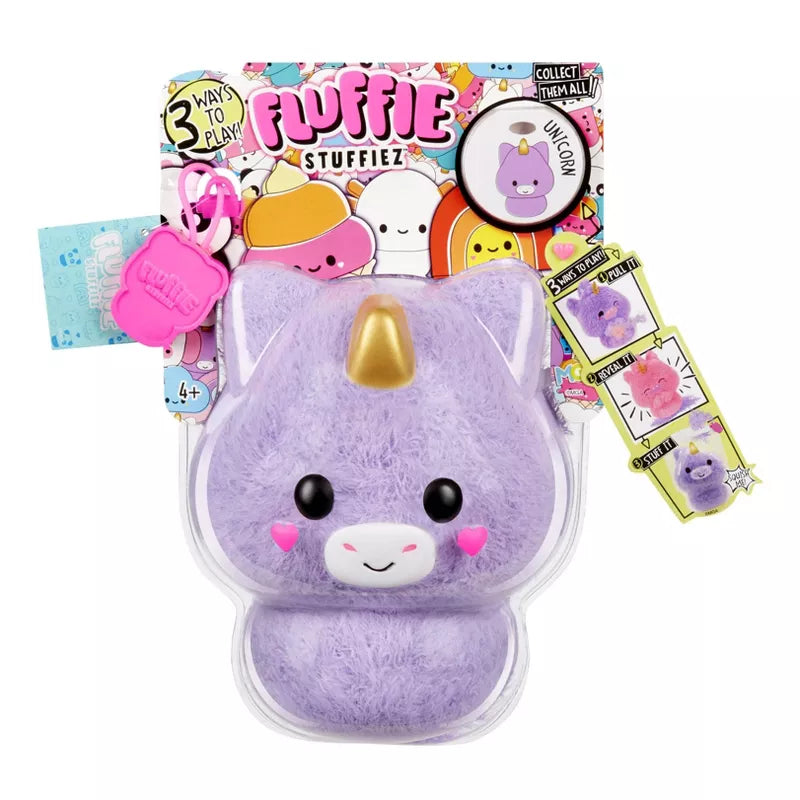 FLUFFIE STUFFIEZ SURPRISE REVEAL SMALL PLUSH - UNICORN - Toyworld Frankston