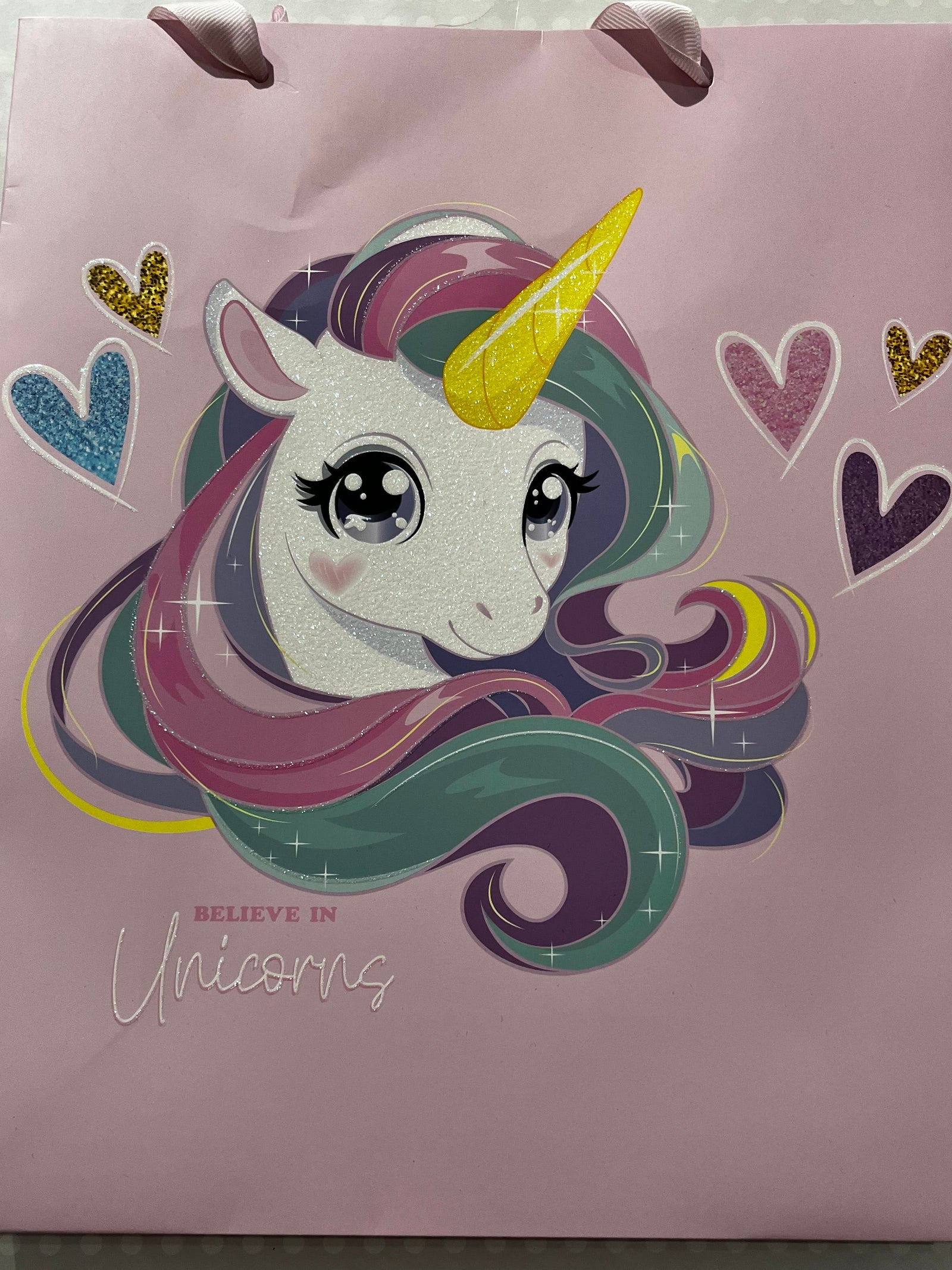 GIFT BAG - MEDIUM UNICORN PINK