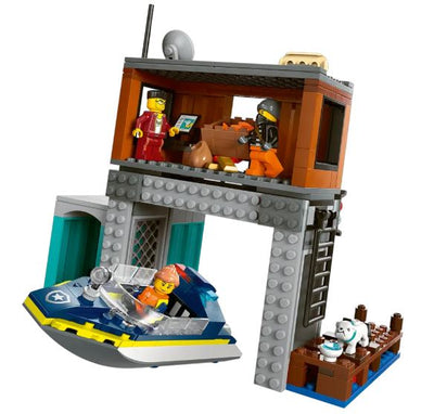 LEGO 60417 - CITY - POLICE SPEEDBOAT AND CROOKS HIDEOUT - Toyworld Frankston