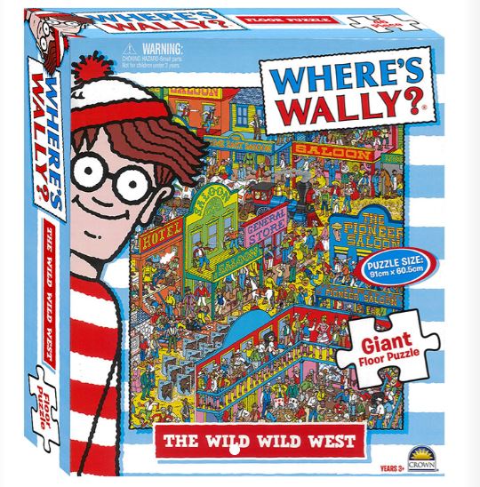 Find Willy WHERE'S WALLY THE WILD WILD WEST FLOOR PUZZLE