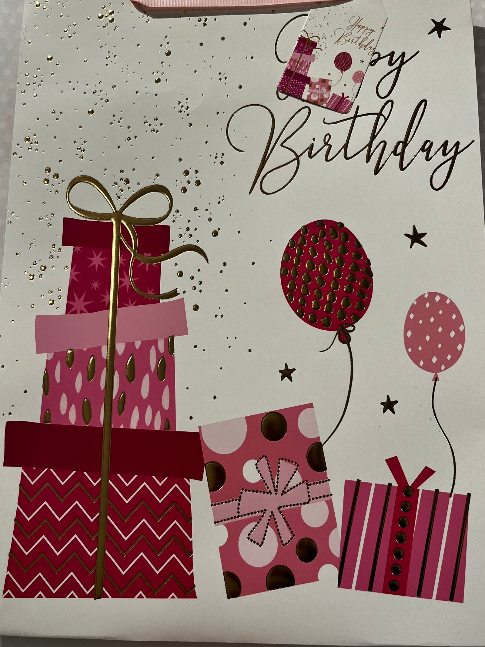 GIFT BAG - LARGE WHITE HAPPY BIRTHDAY