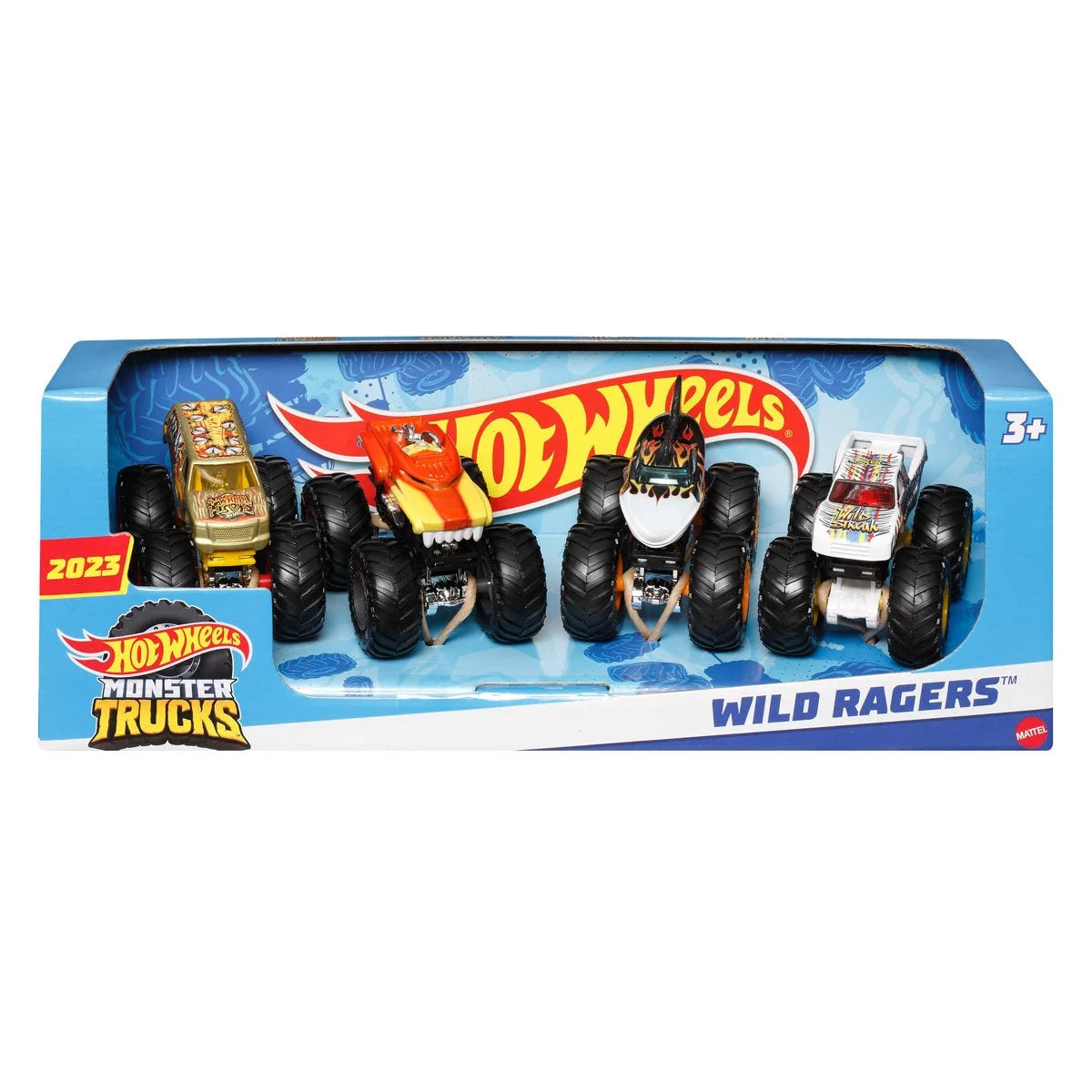 HOTWHEELS MONSTER TRUCK WILD RAGERS 4 PACK - Toyworld Frankston