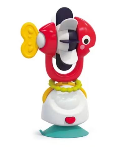 HOLA - 2 IN 1 HIGH CHAIR TOYS & BABY RATTLE - WINDMILL FISH - Toyworld Frankston