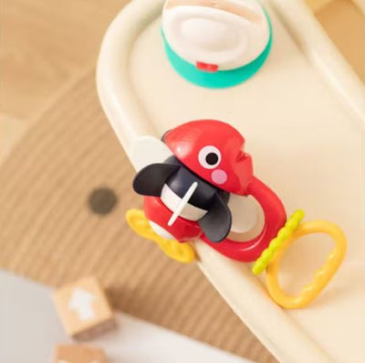 HOLA - 2 IN 1 HIGH CHAIR TOYS & BABY RATTLE - WINDMILL FISH - Toyworld Frankston