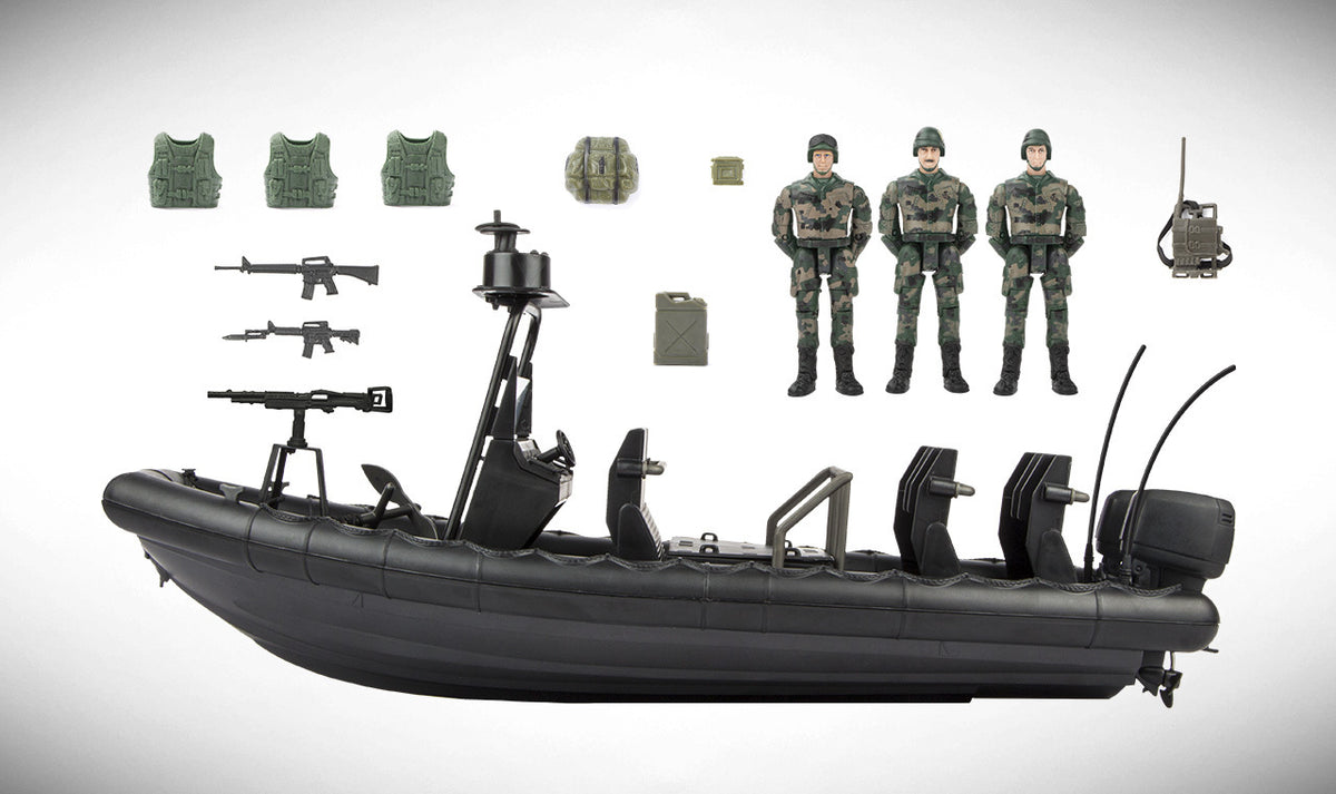 WORLD PEACEKEEPER MILITARY PATROL BOAT - NAVY SEAL RIB BOAT - Toyworld Frankston