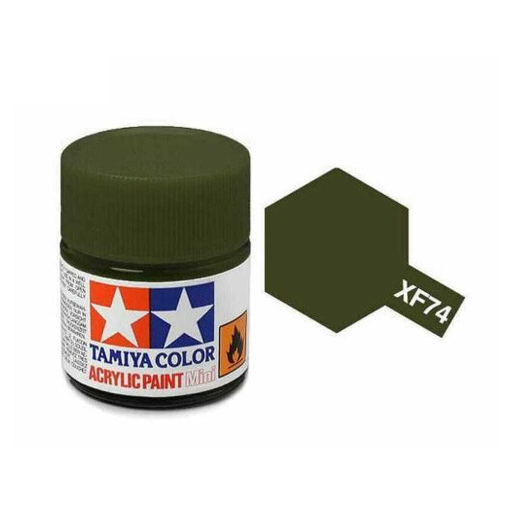 TAMIYA ACRYLIC PAINT MINI XF-74 OLIVE DRAB (JGSDF) - Toyworld Frankston