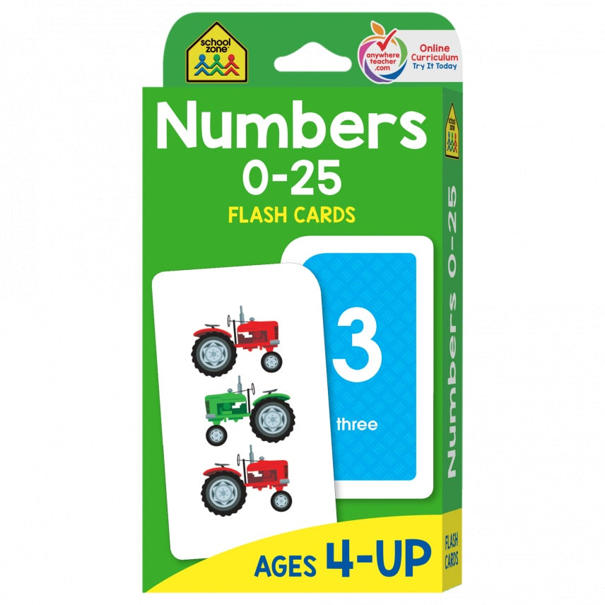 SCHOOL ZONE: NUMBERS 0-25 FLASH CARDS - Toyworld Frankston