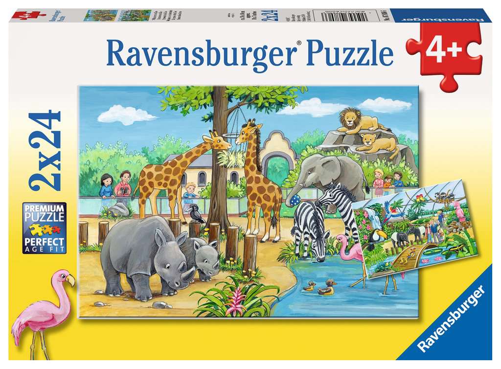 RAVENSBURGER -  WELCOME TO THE ZOO 2 X24 PIECE PUZZLE - Toyworld Frankston