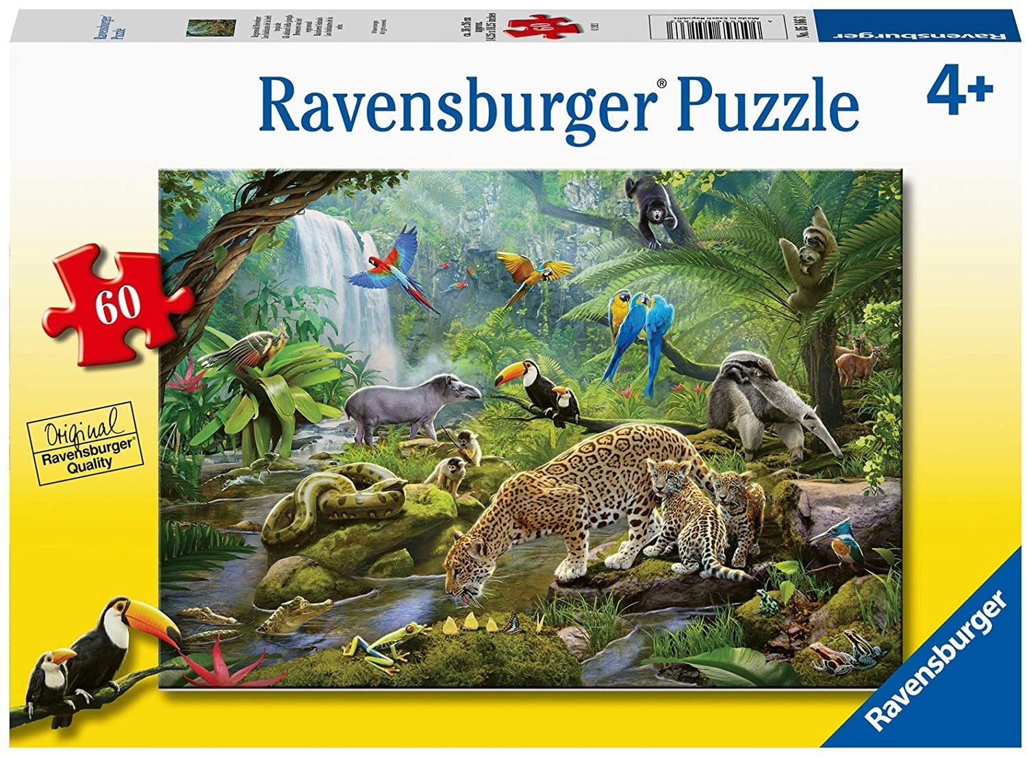 RAVENSBURGER RAINFOREST ANIMALS 60PC PUZZLE - Toyworld Frankston