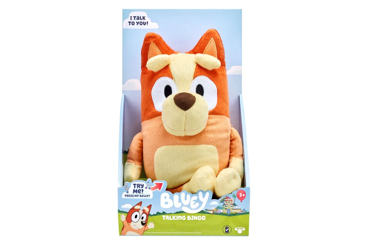 BLUEY - TALKING BINGO JUMBO PLUSH - Toyworld Frankston
