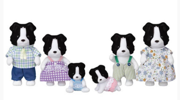 SYLVANIAN FAMILIES BORDER COLLIE FAMILY WITH TWINS - Toyworld Frankston