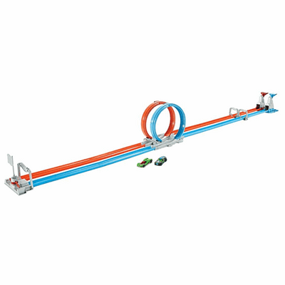 HOT WHEELS DOUBLE LOOP DASH TRACK SET - Toyworld Frankston