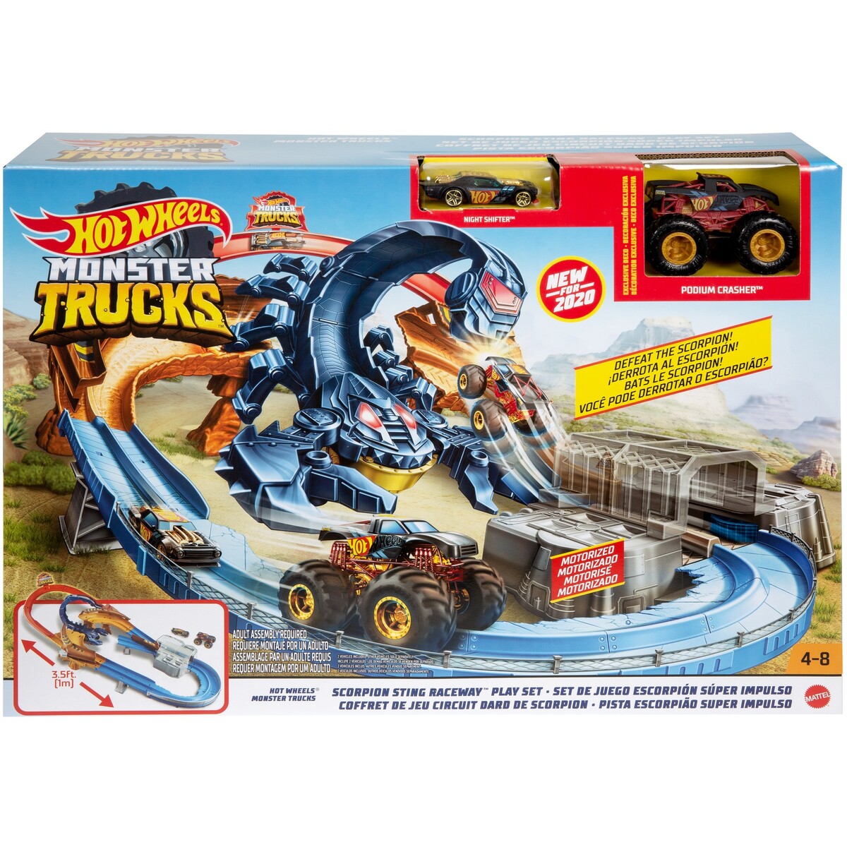 HOT WHEELS MONSTER TRUCKS SCORPION STING RACEWAY PLAYSET - Toyworld Frankston