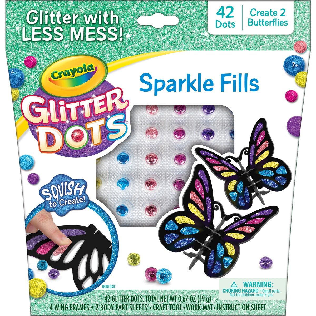 CRAYOLA GLITTER DOTS SPARKLE FILLS BUTTERFLY - Toyworld Frankston